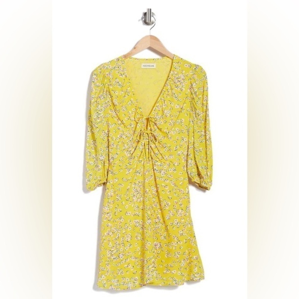 Nicholas Danni Floral Front Tie Mini Dress